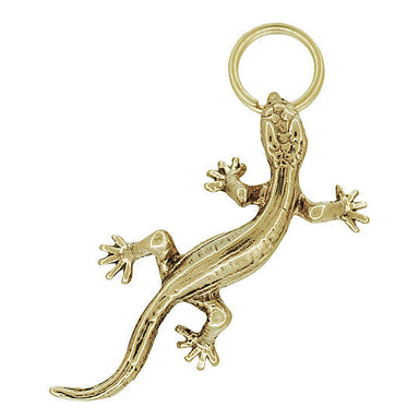 Gecko Lizard Charm in 14 Karat Gold