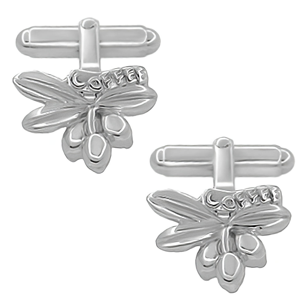 Coffee Bean Cufflinks in Solid Sterling Silver 925 - SCL214