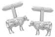 Cow Cufflinks in Sterling Silver