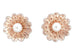 Victorian Sunflower 14 Karat Rose Gold Pearl Stud Earrings