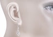 Vintage Inspired 1920's Art Deco 18 Karat White Gold and Diamond Drop Earrings