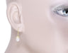 Victorian Engraved Leaves Pearl Drop Earrings in 14 Karat Yellow Gold