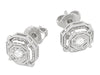 Art Deco Diamond Stud Earrings in 18 Karat White Gold