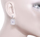 Art Deco Filigree Blue Sapphire and Diamond Crystal Earrings in Sterling Silver