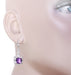 Art Deco Filigree Cushion Cut Amethyst Drop Earrings in Sterling Silver