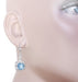 Art Deco Filigree Cushion Cut Sky Blue Topaz Drop Dangle Earrings in Sterling Silver