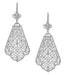 Edwardian Scalloped Leaf Dangling Sterling Silver Filigree Earrings