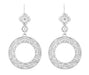 Circle of Love Art Deco Sterling Silver Drop Dangle Filigree Earrings