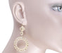 Art Deco Circle of Love Sterling Silver Drop Dangle Filigree Earrings with Yellow Gold Vermeil