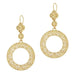 Art Deco Circle of Love Sterling Silver Drop Dangle Filigree Earrings with Yellow Gold Vermeil