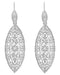 Sterling Silver Art Deco Dangling Leaf Filigree Diamond Earrings