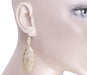 Art Deco Dangling Leaf Sterling Silver Filigree Diamond Earrings with Yellow Gold Vermeil