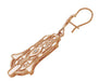 Geometric Dangling Art Deco Rose Gold Vermeil Sterling Silver Filigree Diamond Earrings