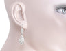 Art Deco Dangling Sterling Silver Diamond Filigree Earrings