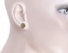 Czech Bohemian Garnet Victorian Stud Earrings in 14K Yellow Gold and Sterling Silver Vermeil