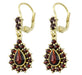 Victorian Bohemian Czech Garnet Pear Shape Teardrop Earrings in 14K Gold and Sterling Silver Vermeil