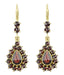 Victorian Bohemian Czech Garnet Pear Shape Teardrop Earrings in 14K Gold and Sterling Silver Vermeil