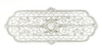 Edwardian Diamond Set Filigree Brooch in 10 Karat White Gold