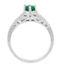Art Deco Emerald and Diamond Filigree Engagement Ring in 14 Karat White Gold