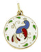 Enameled Peacock Charm in 10 Karat Gold