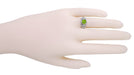 Edwardian Filigree 1.20 Carat Peridot Promise Ring in Sterling Silver