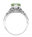 Edwardian Filigree 1.20 Carat Peridot Promise Ring in Sterling Silver