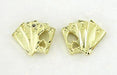 Four Aces Stud Cards Earrings in 14 Karat Yellow Gold