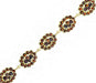 Bohemian Garnet Floral Clusters Bracelet in Yellow Gold Vermeil over Sterling Silver - Victorian Vintage Replica Circa 1900