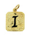 Hawaiian Heirloom Enameled Letter "I" Charm in 14 Karat Gold