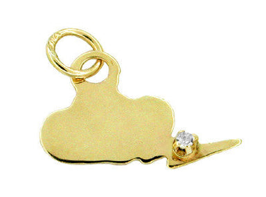 Lightning Bolt Cloud Charm set with a Diamond in 14 Karat Gold