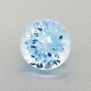 Fine 6mm Natural Loose Powder Blue Round Aquamarine Stone | 0.73 Carat
