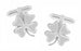 Lucky Four Leaf Clover Shamrock Cufflinks in Sterling Silver