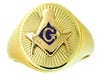 Men's Antique Enameled Mason Ring in 10 Karat Gold