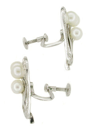 Vintage Mikimoto Pearl Earrings in Sterling Silver - Item: E132 - Image: 2