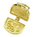 Bra and Panties inside of Vintage Suitcase Charm in Yellow Gold with Open Lid and Bikini Top and Bottom - C141