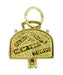 Suitcase Charm in Yellow Gold - Word Travel Pendant Opening Suit Case - C141