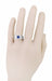 Classic 1950's Vintage Men's Sapphire Ring Shown on a Man's Hand - MR102W