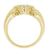 Mens Art Deco Aquamarine Ring in 14 Karat Yellow Gold