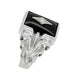 Men's Corinthian Scrolls Onyx and Diamond Antique Ring in 10 Karat Gold