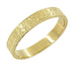 Mens Yellow Gold Antique Style 4mm Wide Art Deco Wheat Engraved Wedding Ring - 10K, 14K or 18K Gold