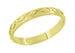 Mid Century Modern Yellow Gold X Hatch Carved Wedding Band - 4mm Wide