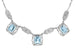 Art Deco Filigree Blue Topaz 3 Drop Necklace in Sterling Silver