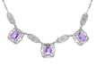 Art Deco Filigree Amethyst 3 Drop Necklace in Sterling Silver