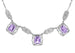 Art Deco Filigree Amethyst 3 Drop Necklace in Sterling Silver