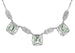 Art Deco Filigree Prasiolite ( Green Amethyst ) 3 Drop Necklace in Sterling Silver