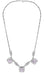 Art Deco Filigree Rose de France 3 Drop Necklace in Sterling Silver