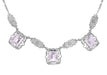 Art Deco Filigree Rose de France 3 Drop Necklace in Sterling Silver