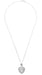 Heart of Love Art Deco Filigree Diamond Pendant Necklace in Sterling Silver