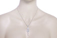 Edwardian Pearl Lavalier Drop Pendant Necklace in 14 Karat White Gold