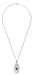 Art Deco Almandite Garnet Filigree Oval Pendant Necklace in Sterling Silver